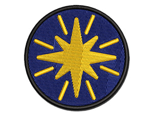 Shining Star Multi-Color Embroidered Iron-On or Hook & Loop Patch Applique