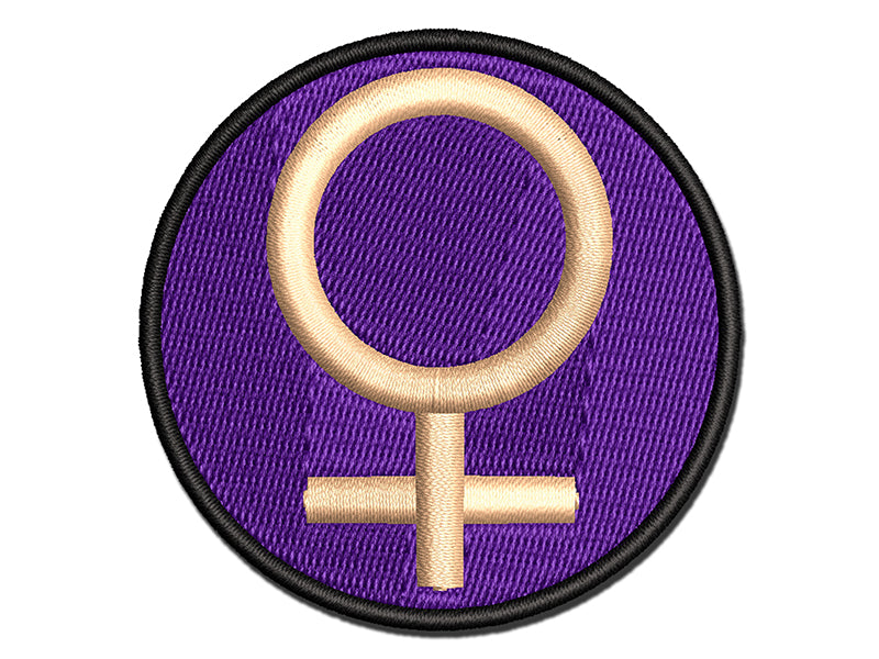 Astronomy Venus Astrology Planet Symbol Multi-Color Embroidered Iron-On or Hook & Loop Patch Applique