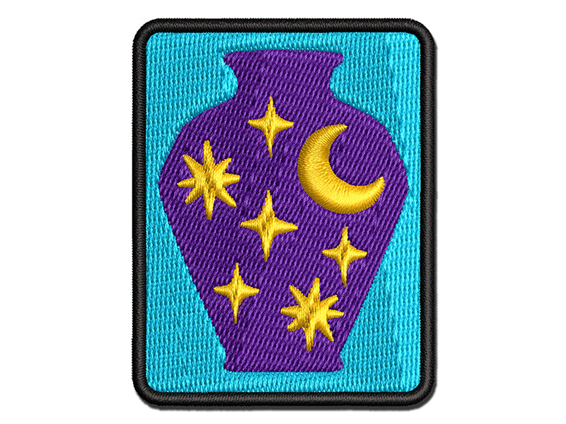 Bottle of Moon and Stars Multi-Color Embroidered Iron-On or Hook & Loop Patch Applique