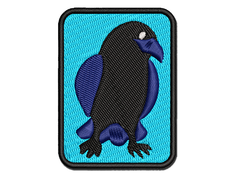 Curious Crow Raven Tilting Head Multi-Color Embroidered Iron-On or Hook & Loop Patch Applique