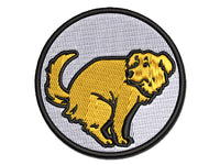 Dog Squat Poop Golden Retriever Multi-Color Embroidered Iron-On or Hook & Loop Patch Applique