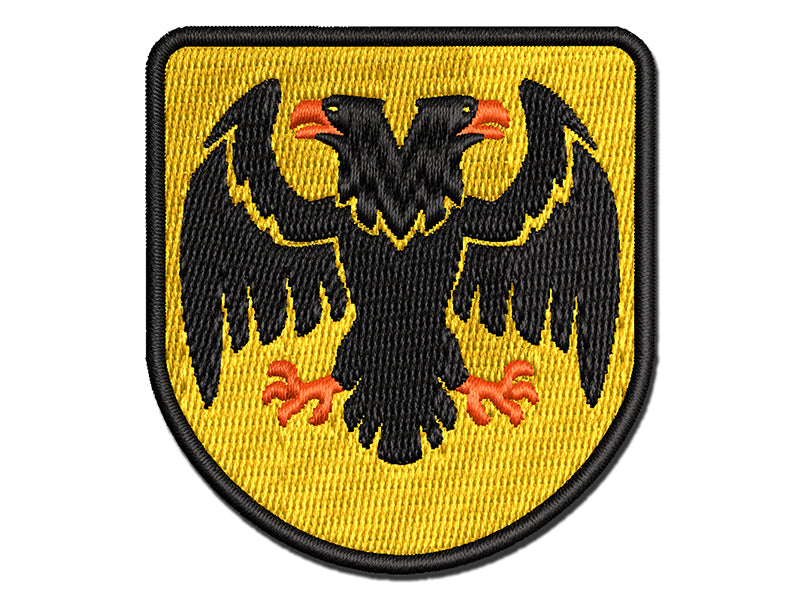 Double Headed Eagle Heraldry Multi-Color Embroidered Iron-On or Hook & Loop Patch Applique