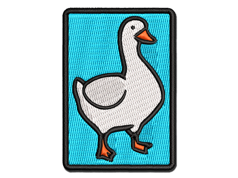 Goose Standing Ominously Multi-Color Embroidered Iron-On or Hook & Loop Patch Applique