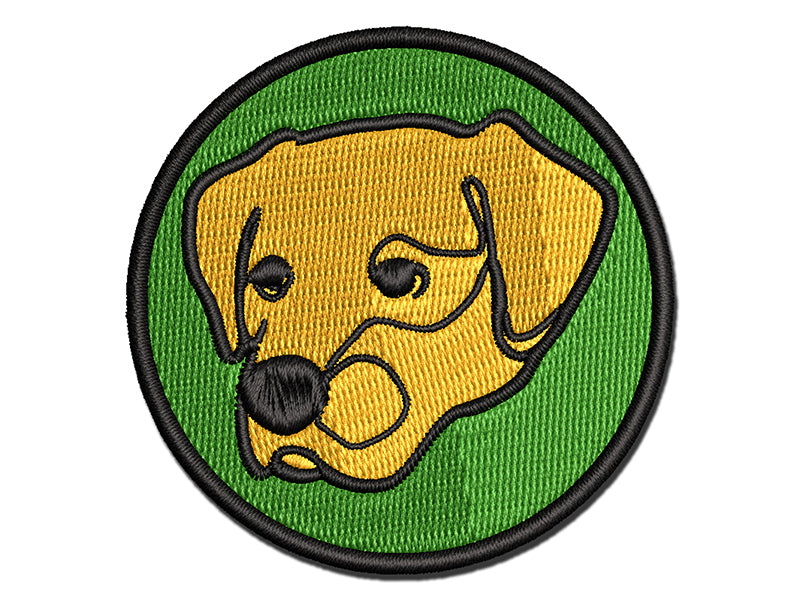 Labrador Dog Artsy Contour Line Multi-Color Embroidered Iron-On or Hook & Loop Patch Applique