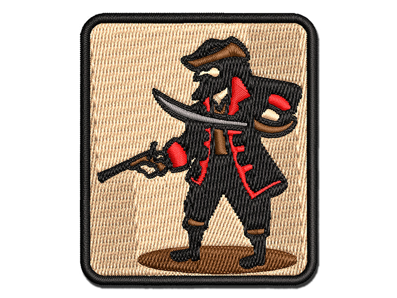 Pirate Cutlass Flintlock Pistol Multi-Color Embroidered Iron-On or Hook & Loop Patch Applique