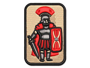 Roman Soldier Centurion Sword Shield Multi-Color Embroidered Iron-On or Hook & Loop Patch Applique