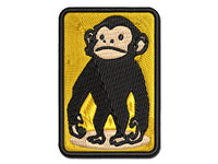 Standing Stoic Chimpanzee Ape Monkey Multi-Color Embroidered Iron-On or Hook & Loop Patch Applique