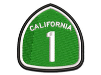 California Highway One Pacific Coast Sign Multi-Color Embroidered Iron-On or Hook & Loop Patch Applique