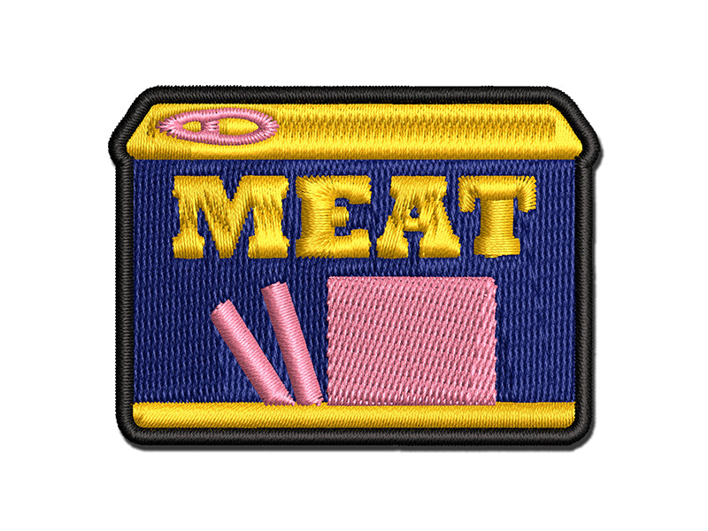 Canned Luncheon Meat Pork Ham Multi-Color Embroidered Iron-On or Hook & Loop Patch Applique