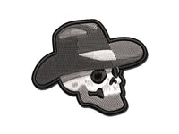 Cowboy Skull Country Western Hat Multi-Color Embroidered Iron-On or Hook & Loop Patch Applique