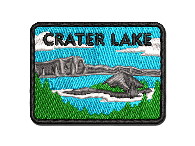 Destination Crater Lake National Park Multi-Color Embroidered Iron-On or Hook & Loop Patch Applique