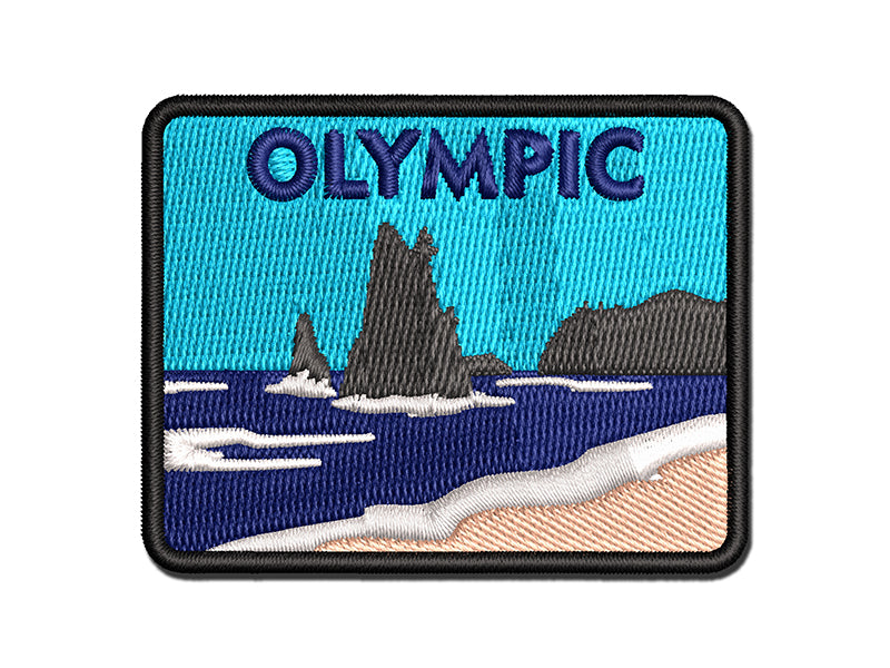 Destination Olympic National Park Multi-Color Embroidered Iron-On or Hook & Loop Patch Applique