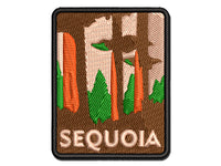 Destination Sequoia National Park Forest Multi-Color Embroidered Iron-On or Hook & Loop Patch Applique