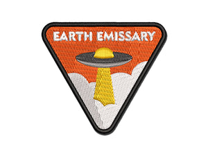 Earth Emissary UFO Spaceship Science Fiction Multi-Color Embroidered Iron-On or Hook & Loop Patch Applique