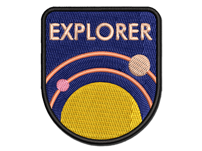 Explorer Space Solar System Science Multi-Color Embroidered Iron-On or Hook & Loop Patch Applique