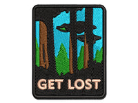 Get Lost Forest Nature Hiking Multi-Color Embroidered Iron-On or Hook & Loop Patch Applique