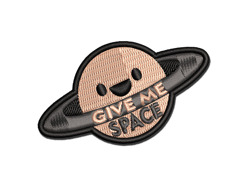 Give Me Space Saturn Planet Multi-Color Embroidered Iron-On or Hook & Loop Patch Applique