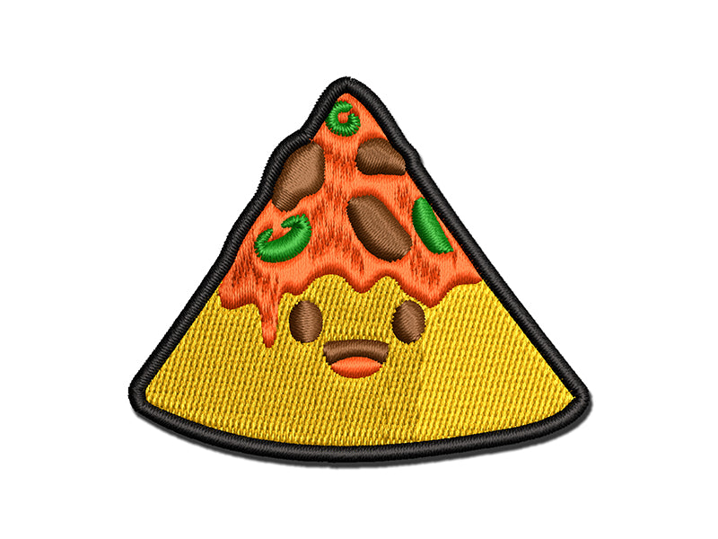 Happy Nacho Tortilla Chip Toppings Multi-Color Embroidered Iron-On or Hook & Loop Patch Applique