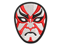Japanese Kabuki Opera Mask Multi-Color Embroidered Iron-On or Hook & Loop Patch Applique