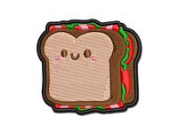 Kawaii BLT Sandwich Bacon Lettuce Tomato Cute Multi-Color Embroidered Iron-On or Hook & Loop Patch Applique