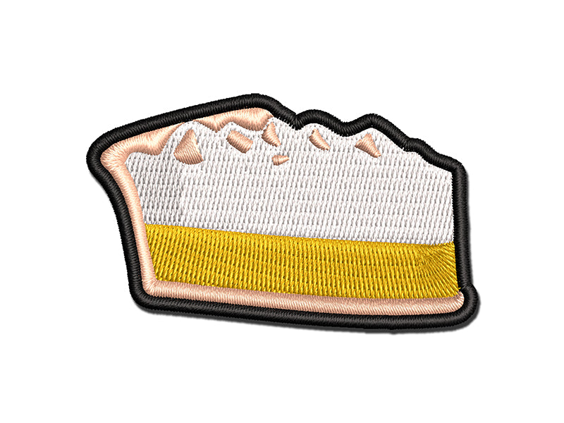 Lemon Meringue Pie Dessert Multi-Color Embroidered Iron-On or Hook & Loop Patch Applique