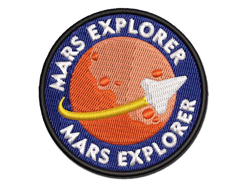 Mars Explorer Space Science Fiction Multi-Color Embroidered Iron-On or Hook & Loop Patch Applique