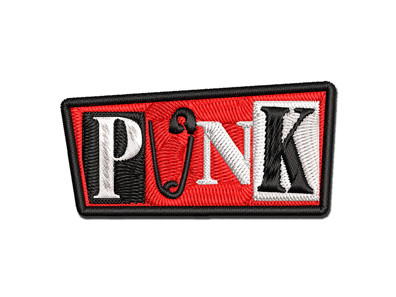 Punk Rock Safety Pin Multi-Color Embroidered Iron-On or Hook & Loop Patch Applique