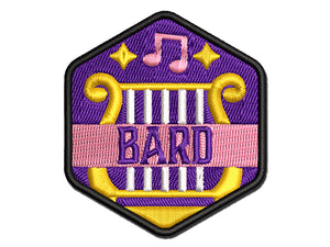 RPG Class Bard Games Fantasy Gaming Multi-Color Embroidered Iron-On or Hook & Loop Patch Applique