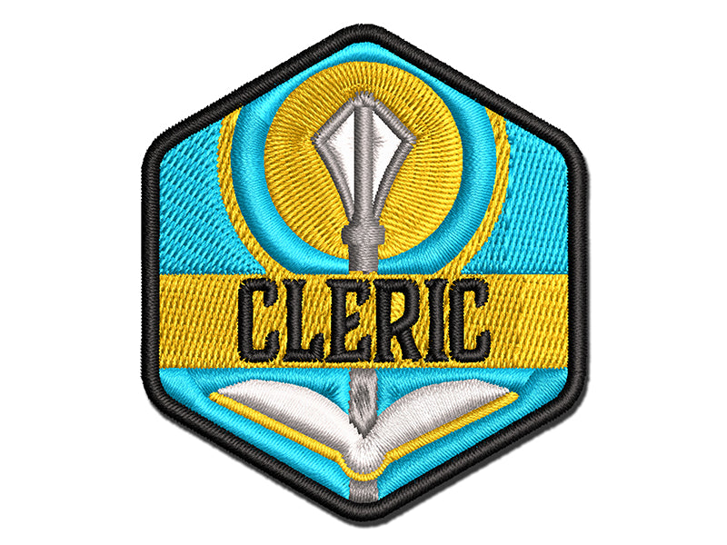 RPG Class Cleric Games Fantasy Gaming Multi-Color Embroidered Iron-On or Hook & Loop Patch Applique