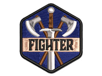 RPG Class Fighter Warrior Games Fantasy Gaming Multi-Color Embroidered Iron-On or Hook & Loop Patch Applique