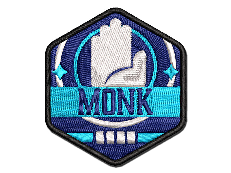 RPG Class Monk Games Fantasy Gaming Multi-Color Embroidered Iron-On or Hook & Loop Patch Applique