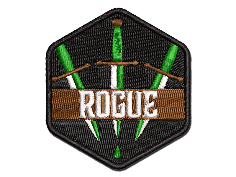 RPG Class Rogue Daggers Games Fantasy Gaming Multi-Color Embroidered Iron-On or Hook & Loop Patch Applique