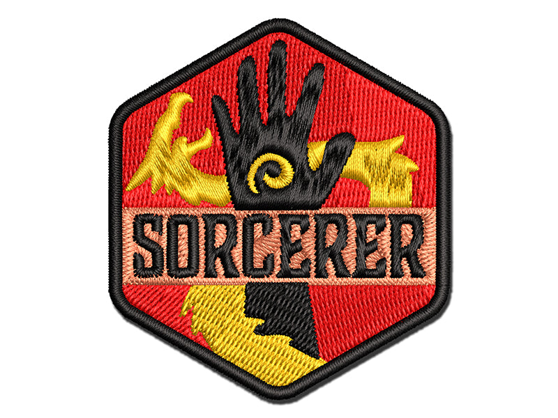 RPG Class Sorcerer Games Fantasy Gaming Multi-Color Embroidered Iron-On or Hook & Loop Patch Applique