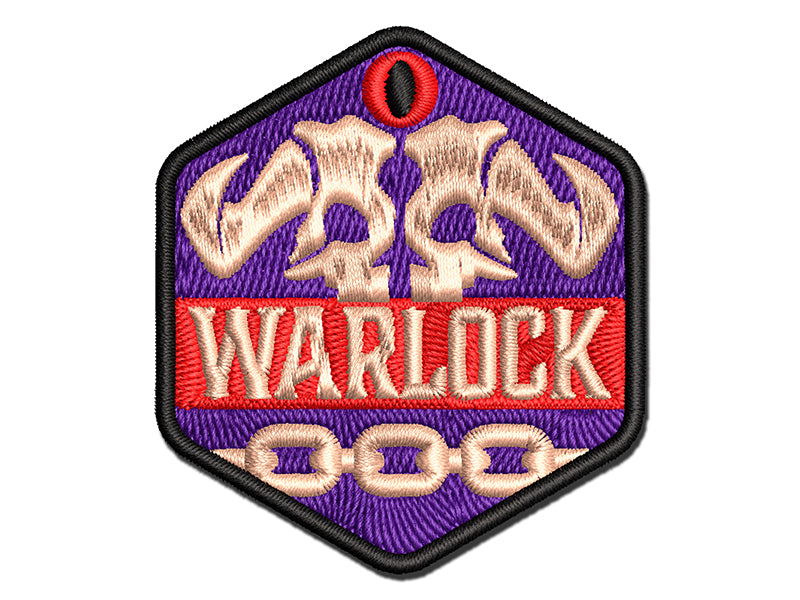 RPG Class Warlock Games Fantasy Gaming Multi-Color Embroidered Iron-On or Hook & Loop Patch Applique