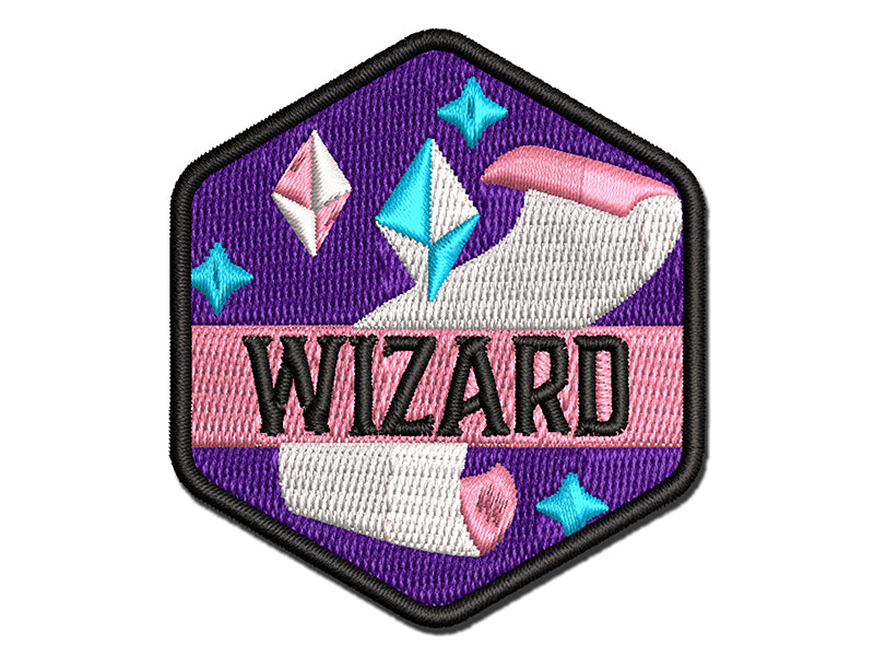 RPG Class Wizard Mage Games Fantasy Gaming Multi-Color Embroidered Iron-On or Hook & Loop Patch Applique