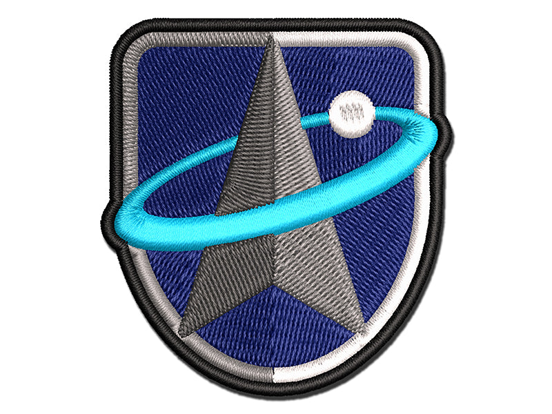 Science Fiction Space Force Orbit Logo Multi-Color Embroidered Iron-On or Hook & Loop Patch Applique