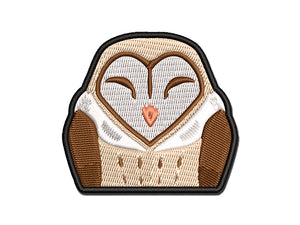 Sleeping Pocket Barn Owl Multi-Color Embroidered Iron-On or Hook & Loop Patch Applique