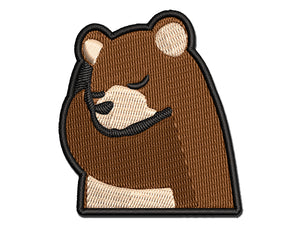 Sleeping Pocket Bear Multi-Color Embroidered Iron-On or Hook & Loop Patch Applique