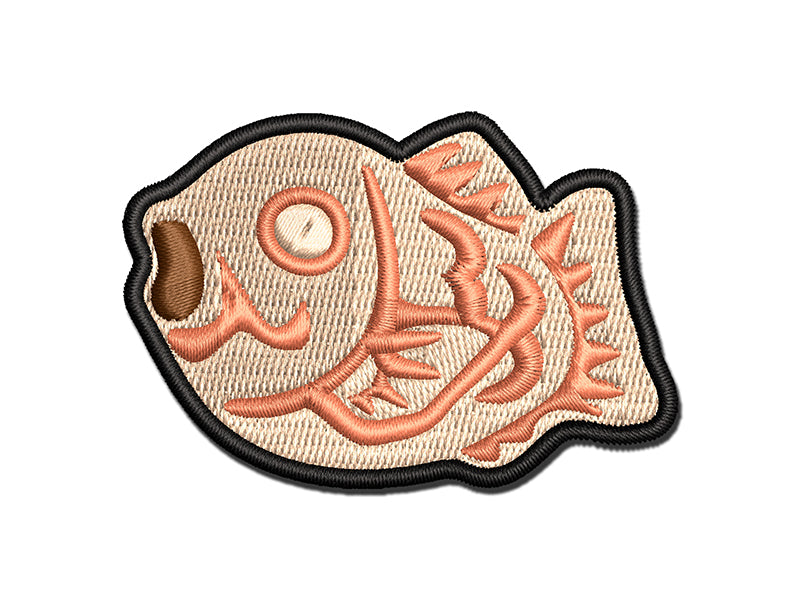 Taiyaki Japanese Fish Snack Multi-Color Embroidered Iron-On or Hook & Loop Patch Applique