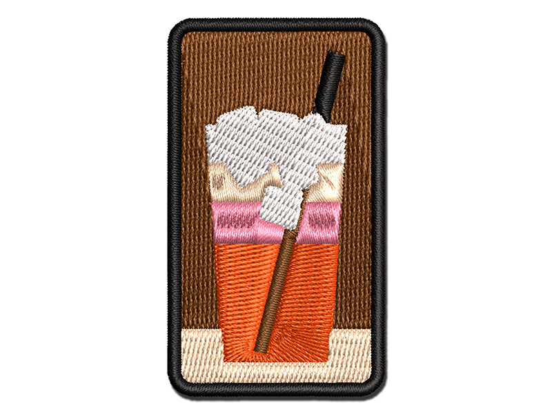 Thai Iced Tea Beverage Drink Multi-Color Embroidered Iron-On or Hook & Loop Patch Applique