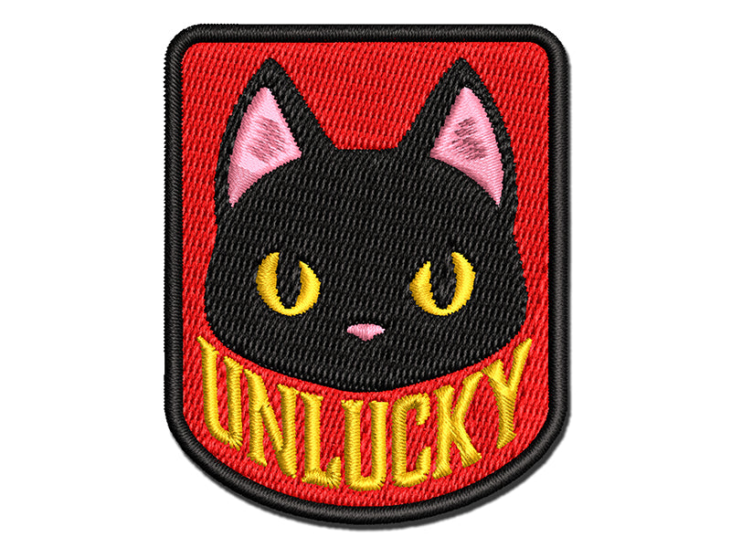 Unlucky Black Cat Multi-Color Embroidered Iron-On or Hook & Loop Patch Applique