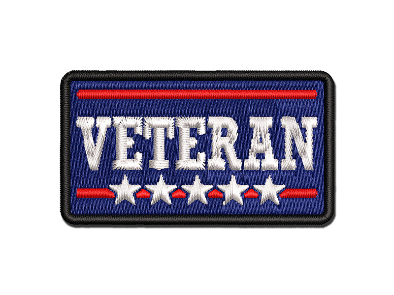 Veteran United States of America Military Stars Multi-Color Embroidered Iron-On or Hook & Loop Patch Applique