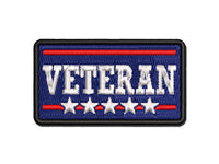 Veteran United States of America Military Stars Multi-Color Embroidered Iron-On or Hook & Loop Patch Applique