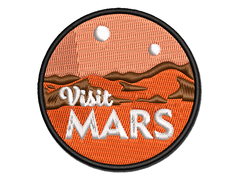 Visit Mars Science Fiction Destination Multi-Color Embroidered Iron-On or Hook & Loop Patch Applique