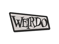 Weirdo Creepy Spooky Text Multi-Color Embroidered Iron-On or Hook & Loop Patch Applique