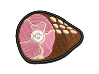 Whole Bone-In Ham Meat Multi-Color Embroidered Iron-On or Hook & Loop Patch Applique