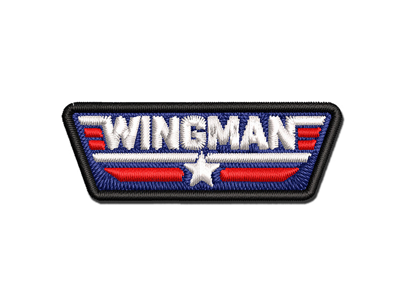 Wingman Military Stars and Stripes Multi-Color Embroidered Iron-On or Hook & Loop Patch Applique