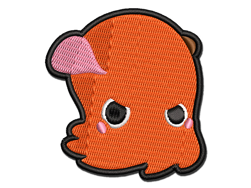 Grumpy Dumbo Octopus Multi-Color Embroidered Iron-On or Hook & Loop Patch Applique