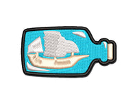 Ship in Bottle Nautical Boat Multi-Color Embroidered Iron-On or Hook & Loop Patch Applique