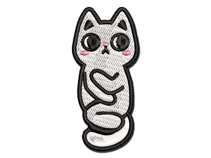 Shy Pocket Cat Hiding Multi-Color Embroidered Iron-On or Hook & Loop Patch Applique